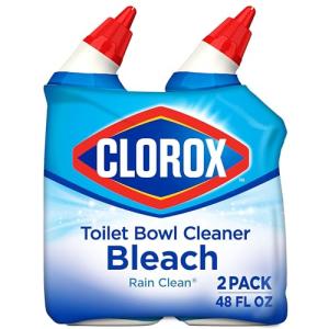 Clorox Toilet Bowl Cleaner, Rain Clean, 24 oz Bundle
