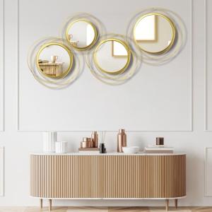 4 Pcs Gold Circle Mirrors for Any Room