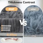 Fluffy Grey 8x10 Area Rug for Living Room