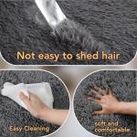 Fluffy Grey 8x10 Area Rug for Living Room