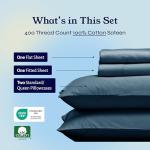 Peacock Blue Queen Sheet Set, 400 TC Cotton