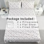 Softan Floral Orange Queen Sheet Set - 4 Pieces