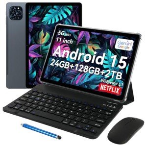 TABWEE 11-Inch Android Tablet with Keyboard & Stylus