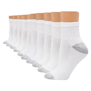 Hanes Women's Moisture-Wicking Ankle Socks, 10 Pack