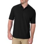 Hanes Men's Black Short Sleeve Polo, Small