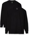 Hanes Men's Black Long Sleeve Beefy-T Shirt 2-Pack