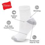 Hanes Women's Moisture-Wicking Ankle Socks, 10 Pack
