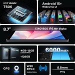 Zuleisy 8.7" Android 15 Tablet - 16GB RAM, 128GB Storage