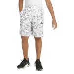 adidas Boys' Camo Elastic Waist Shorts, White/Grey