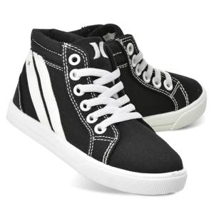 Hurley Kids High Top Canvas Sneakers, Black/White