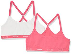 Hurley Girls' Pink/White Bralette 2-Pack