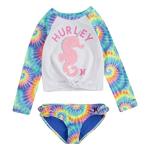 Hurley Girls' Long Sleeve Swim Set, Size 6