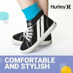 Hurley Kids High Top Canvas Sneakers, Black/White