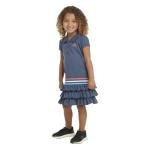 adidas Girls' Ruffle Active Polo Dress, Navy Stripe