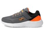 SKECHERS Boys' Bounder Trekzic Sneaker, Charcoal/Orange