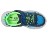 SKECHERS Boys’ Meteor-Lights Navy/Lime Sneakers