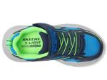 SKECHERS Boys’ Meteor-Lights Navy/Lime Sneakers