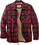 Men's Sherpa Lined Flannel Shirt Jacket Red Plaid