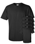 Gildan Men's Black T-Shirt, Large, Pack of 5
