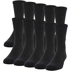 Gildan Men's 10-Pack Black Cotton Crew Socks