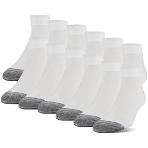 Gildan Men's White Half Cushion Low Cut Socks
