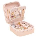Pink Travel Jewelry Organizer Case with Mirror