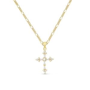 Dainty 14K Gold Plated Cross Necklace for Women