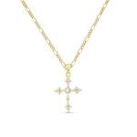 Dainty 14K Gold Plated Cross Necklace for Women