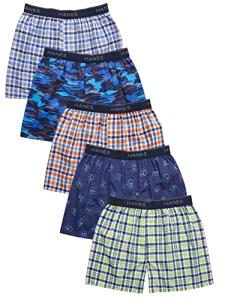 Hanes Boys' 5-Pack Assorted Boxer Shorts