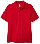 Hanes Boys' Eco Smart Short Sleeve Polo, Deep Red