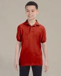 Hanes Boys' Eco Smart Short Sleeve Polo, Deep Red