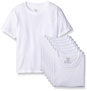 Hanes Big Boys 8-Pack Crew Undershirts, White