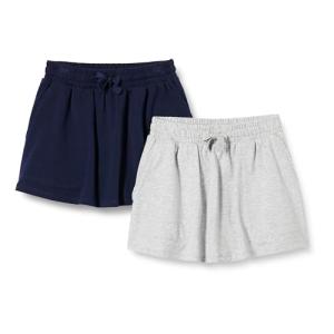 Amazon Essentials Girls' Skort Set, Light Grey/Navy