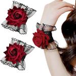 Gothic Rose Lace Gloves for Costume and Dress