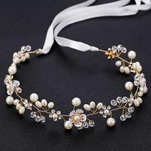 Bridal Pearl Flower Headpiece Headband for Women