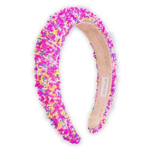 Cute Padded Headband for Girls - Pink Confetti