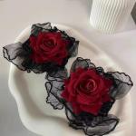 Gothic Rose Lace Gloves for Costume and Dress