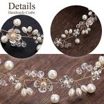 Bridal Pearl Flower Headpiece Headband for Women