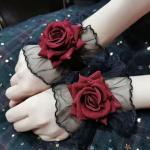 Gothic Rose Lace Gloves for Costume and Dress