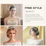 Gold Flower Girl Headband with Rhinestones and Pearls