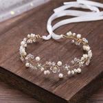 Bridal Pearl Flower Headpiece Headband for Women