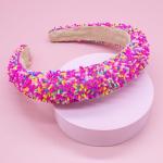 Cute Padded Headband for Girls - Pink Confetti