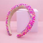 Cute Padded Headband for Girls - Pink Confetti
