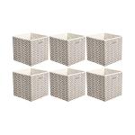 Collapsible Cube Storage Bins, 6-Pack, Taupe