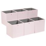 Collapsible Cube Organizer Bins, Peony Pink, 6-Pack