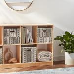 Collapsible Cube Storage Bins, 6-Pack, Taupe