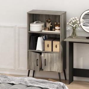 Furinno Midcentury 3-Tier Storage Cabinet in Grey