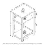 Furinno 3-Tier Metal End Table with Shelves