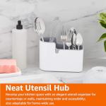 Amazon Basics Utensil Organizer - White & Grey