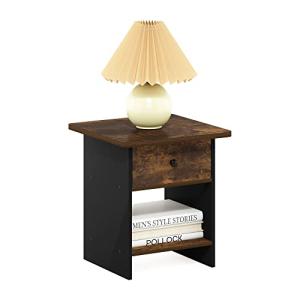 Furinno Dario End Table with Storage Bin